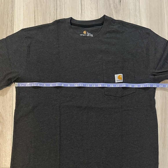 Men’s Carhartt Heathered Charcoal Cotton Pocketed Short Sleeve Tee - Picture 5 of 10